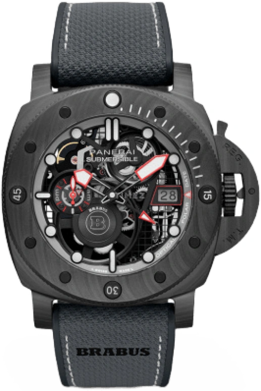 Panerai,Submersible 47mm,47mm,Titanium,Carbotech,Skeleton,Automatic,Day,Power Reserve Indicator,Dule Time,Day / Night Indication,In-house Caliber,Sapphire,PAM01240