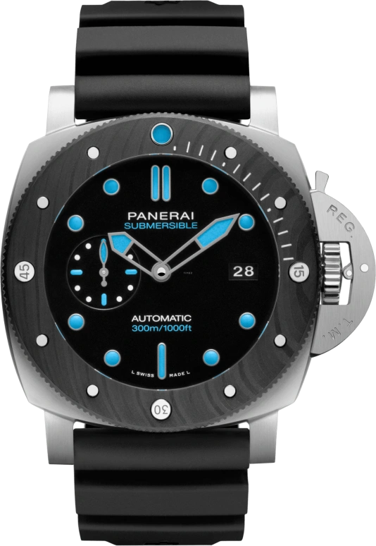 Panerai,Submersible 47mm,47mm,Titanium,Forged Carbon,BMG,Black,Automatic,Date,72hours,PAM00799