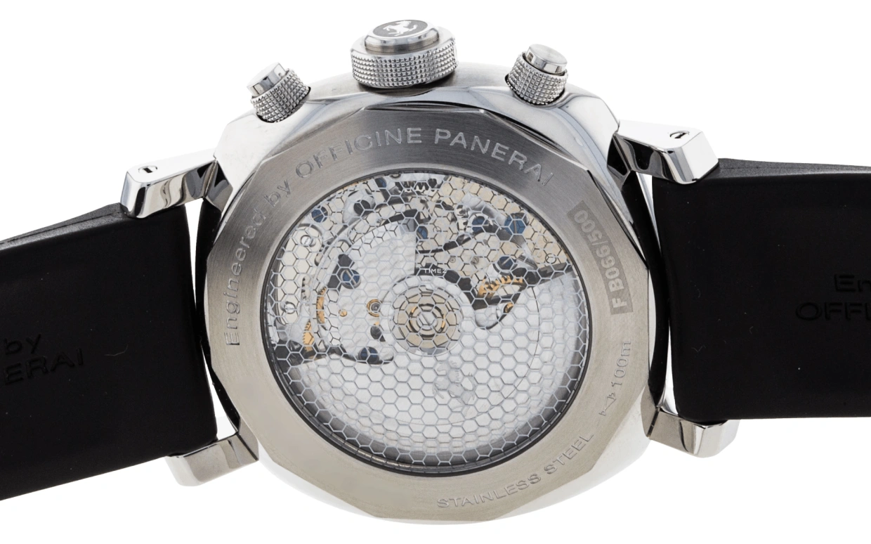 Panerai,Ferrari 45mm,45mm,Stainless Steel,Black,Automatic,Chronograph,Flyback,FER00014