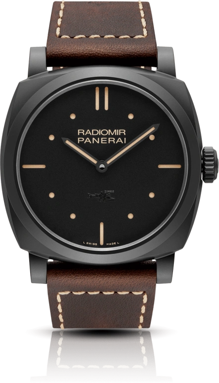 Panerai,Radiomir 1940 48mm,48mm,Titanium,Ceramic,Black,Handwound,Day,72hours,PAM00577
