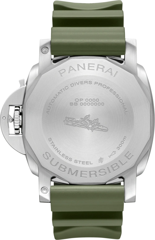 Panerai,Submersible 44mm,44mm,Stainless Steel,Green,Automatic,Day,72hours,PAM01595