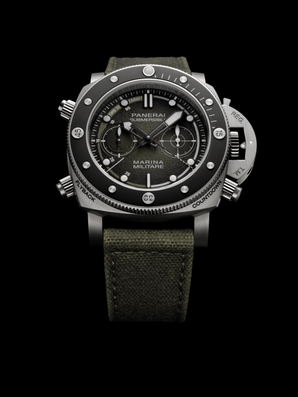 Panerai,Submersible 47mm,47mm,Titanium,Ceramic,Green,Automatic,Chronograph,Flyback,Rattrapante,PAM01699