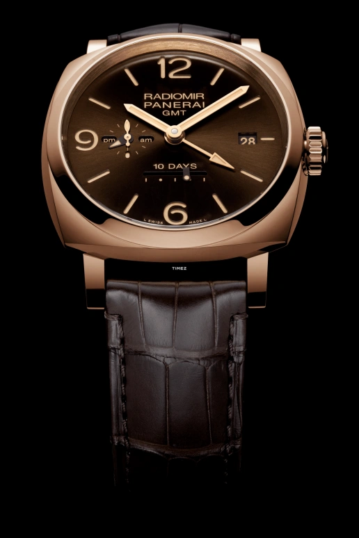 Panerai,Radiomir 1940 47mm,47mm,Goldtech,Brown,Automatic,Day,Power Reserve Indicator,Dule Time,Day / Night Indication,240hours,In-house Caliber,PAM00624