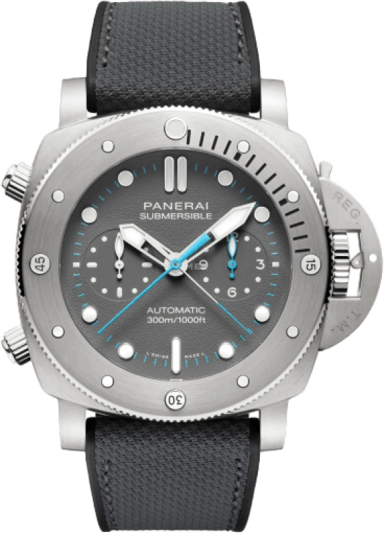 Panerai,Submersible 47mm,47mm,Titanium,Grey,Automatic,Chronograph,Rattrapante,PAM01207