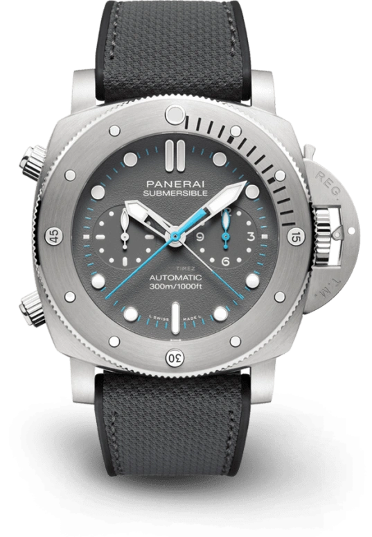 Panerai,Submersible 47mm,47mm,Titanium,Grey,Automatic,Chronograph,Rattrapante,PAM01207
