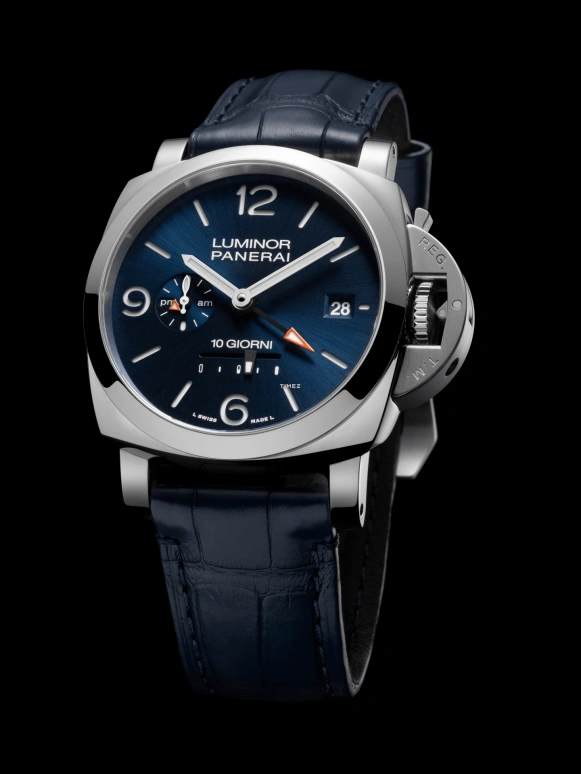 Panerai,Luminor 44mm,44mm,Stainless Steel,Blue,Automatic,Day,Power Reserve Indicator,Dule Time,Day / Night Indication,240hours,In-house Caliber,PAM01482