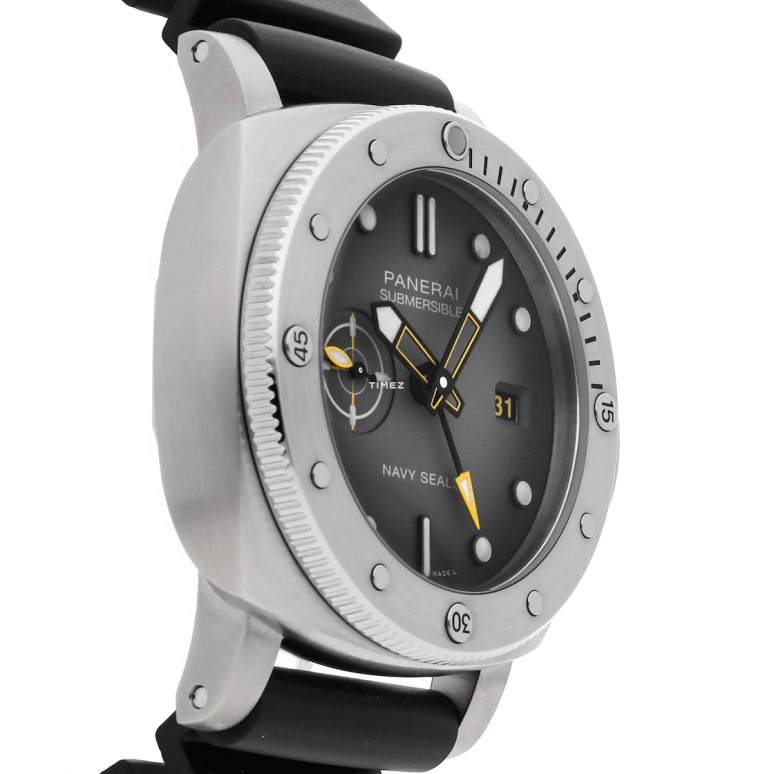 Panerai,Submersible 44mm,44mm,Stainless Steel,Grey,Automatic,Day,Dule Time,PAM01323