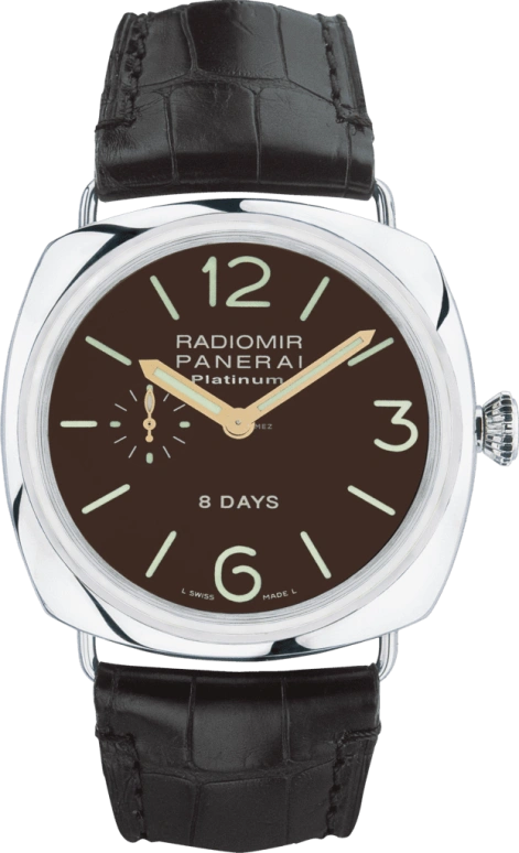 Panerai,Radiomir 45mm,45mm,Platinum,Brown,Handwound,Power Reserve Indicator,192hours,PAM00198
