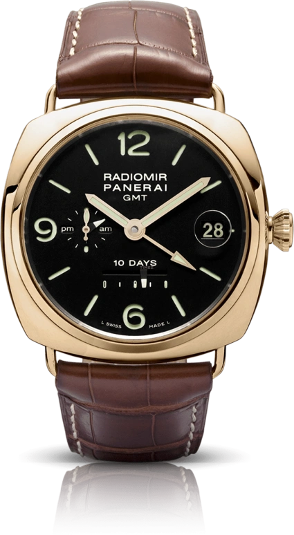 Panerai,Radiomir 46mm,46mm,Rose Gold,Black,Automatic,Day,Power Reserve Indicator,Dule Time,Day / Night Indication,240hours,In-house Caliber,PAM00273