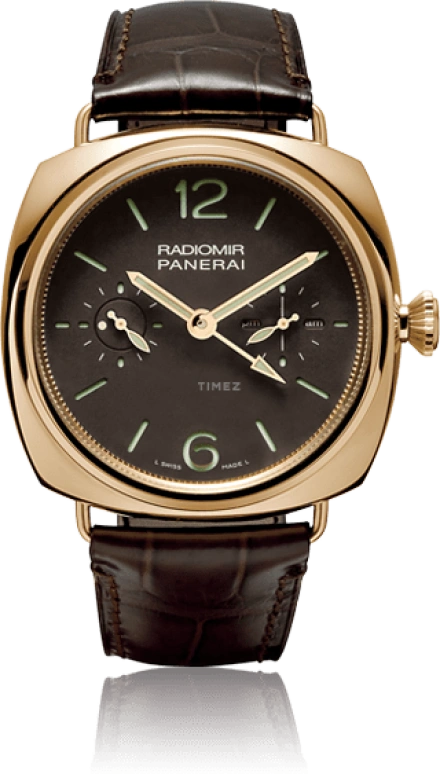 Panerai,Radiomir 48mm,48mm,Pink Gold,Black,Handwound,Power Reserve Indicator,Dule Time,Tourbillon,Day / Night Indication,144hours,In-house Caliber,PAM00330