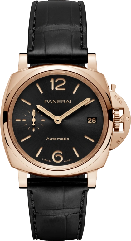 Panerai,Luminor Due 38mm,38mm,Red Gold,Black,Automatic,Date,72hours,PAM01029