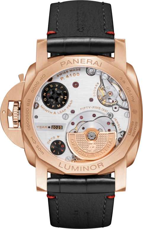Panerai,Luminor 44mm,44mm,Goldtech,Burgundy,Automatic,Perpetual Calendar,Leap Year,Month,Date,72hours,In-house Caliber,PAM01688