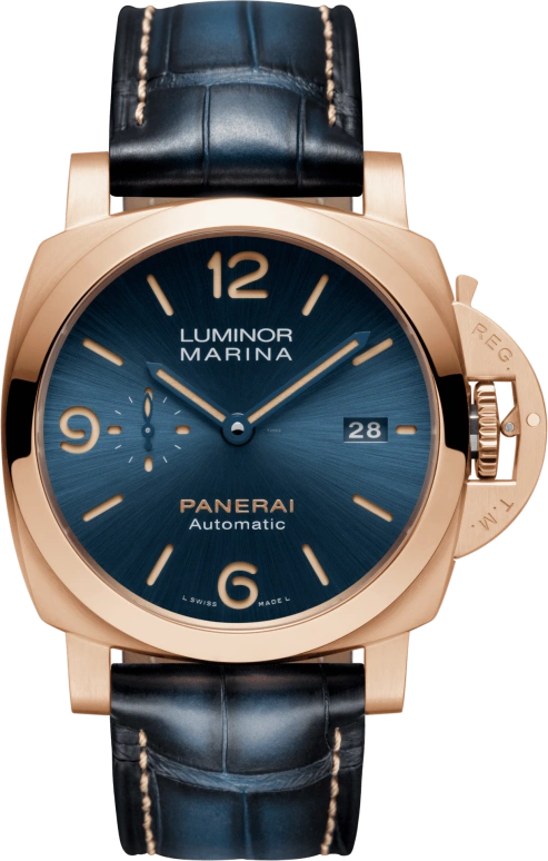 Panerai,Luminor 1950 44mm,44mm,Pink Gold,Blue,Automatic,Date,72hours,PAM01114