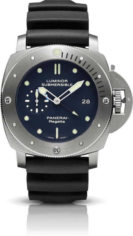 Panerai,Submersible 47mm,47mm,Titanium,Blue,Automatic,Day,Power Reserve Indicator,Dule Time,PAM00371
