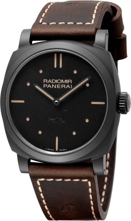 Panerai,Radiomir 1940 48mm,48mm,Titanium,Ceramic,Black,Handwound,Day,72hours,PAM00577