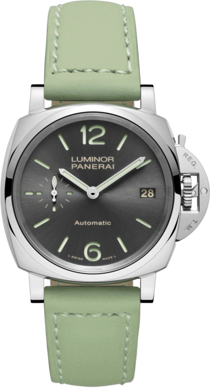 Panerai,Luminor Due 38mm,38mm,Stainless Steel,Grey,Automatic,Date,72hours,PAM00755