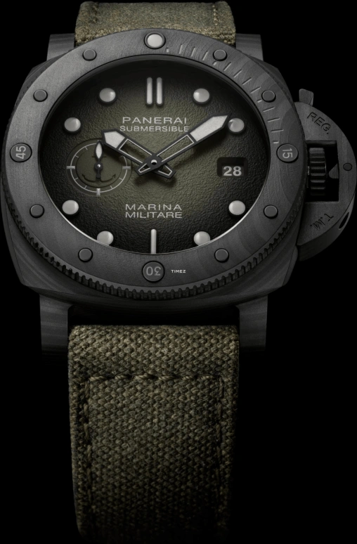 Panerai,Submersible 44mm,44mm,Carbotech,Dark Green,Automatic,Day,72hours,PAM01698