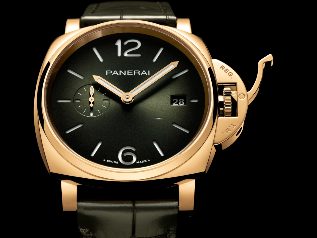 Panerai,Luminor 42mm,42mm,Yellow Gold,Green,Automatic,Day,72hours,PAM01423