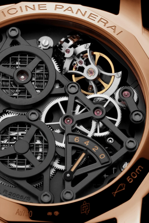 Panerai,Radiomir 1940 48mm,48mm,Red Gold,Skeleton,Handwound,Power Reserve Indicator,Dule Time,Tourbillon,Day / Night Indication,144hours,In-house Caliber,PAM00559