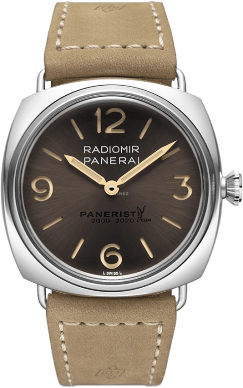 Panerai,Radiomir 45mm,45mm,Stainless Steel,Brown,Handwound,72hours,In-house Caliber,PAM02020
