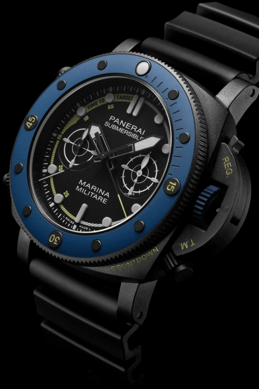Panerai,Submersible 47mm,47mm,Titanium,Black,Automatic,Chronograph,Flyback,PAM02239
