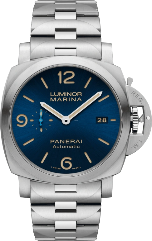 Panerai,Luminor 1950 44mm,44mm,Stainless Steel,Blue,Automatic,Date,72hours,PAM01058