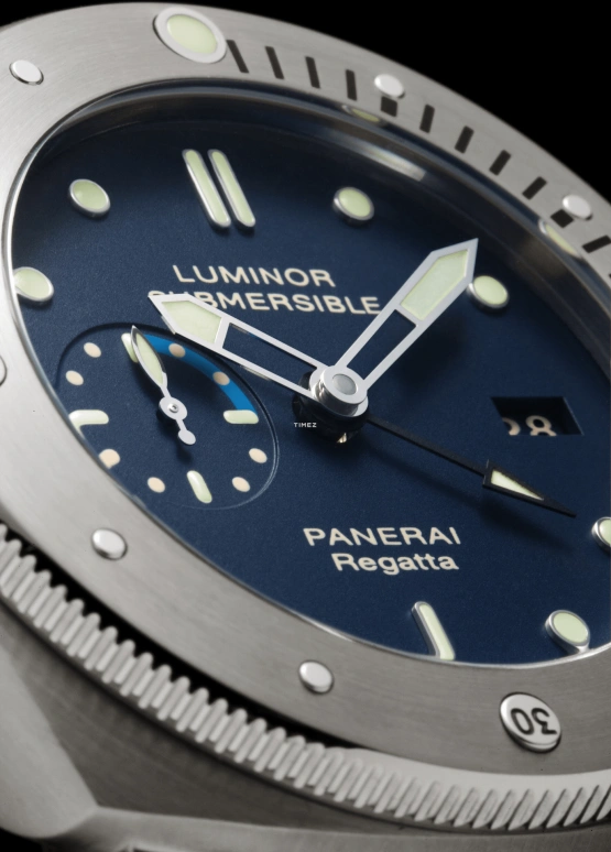 Panerai,Submersible 47mm,47mm,Titanium,Blue,Automatic,Day,Power Reserve Indicator,Dule Time,PAM00371