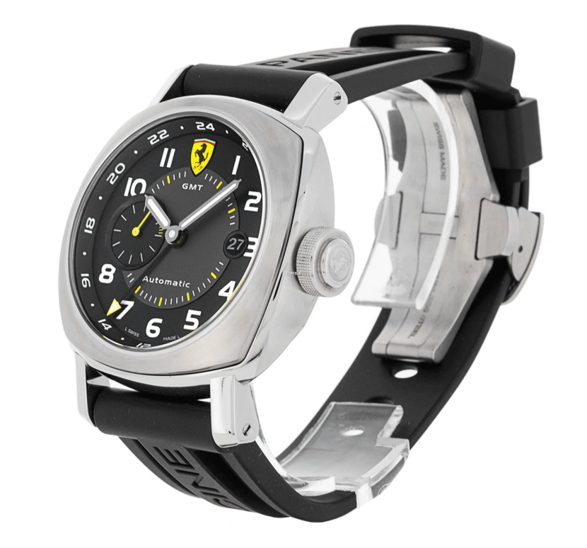 Panerai,Ferrari 45mm,45mm,Stainless Steel,Black,Automatic,Day,Dule Time,FER00009