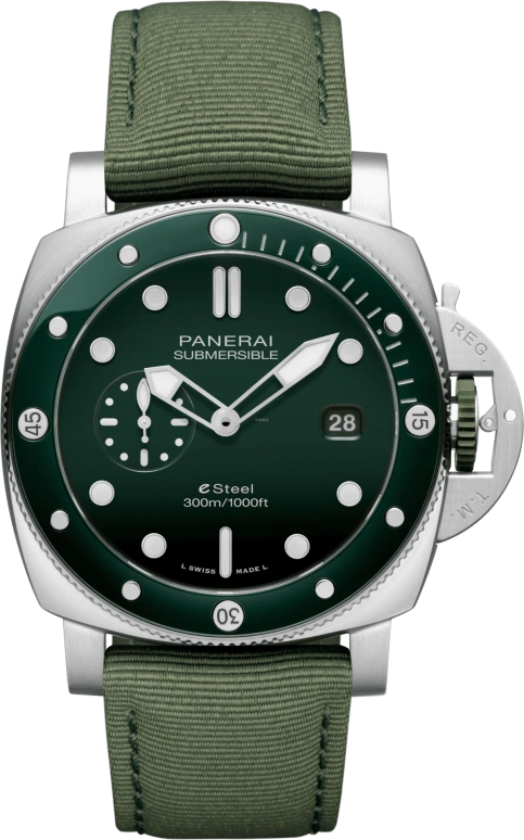 Panerai,Submersible 44mm,44mm,Ceramic,Stainless Steel,Green,Automatic,Date,72hours,PAM01287