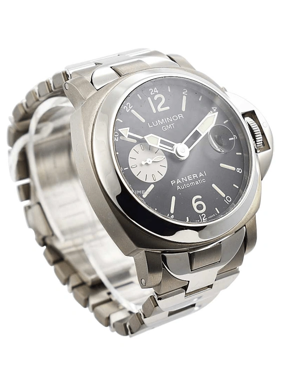 Panerai,Luminor 44mm,44mm,Titanium,Stainless Steel,Black,Automatic,Day,Dule Time,PAM00161