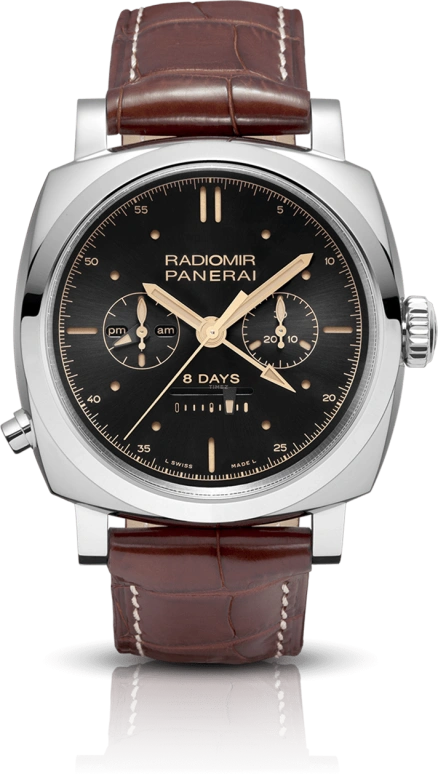 Panerai,Radiomir 1940 45mm,45mm,White Gold,Black,Handwound,Chronograph,Power Reserve Indicator,Dule Time,Day / Night Indication,192hours,In-house Caliber,PAM00503
