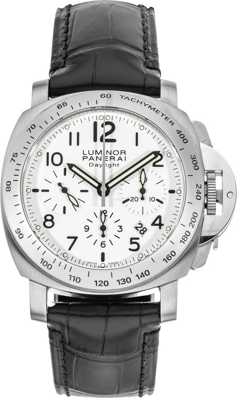 Panerai,Luminor 44mm,44mm,Stainless Steel,White,Automatic,Chronograph,Day,PAM00188