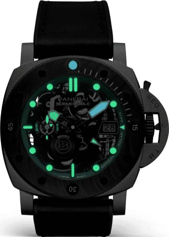 Panerai,Submersible 47mm,47mm,Titanium,Carbotech,Skeleton,Automatic,Day,Power Reserve Indicator,Dule Time,Day / Night Indication,72hours,In-house Caliber,PAM01241