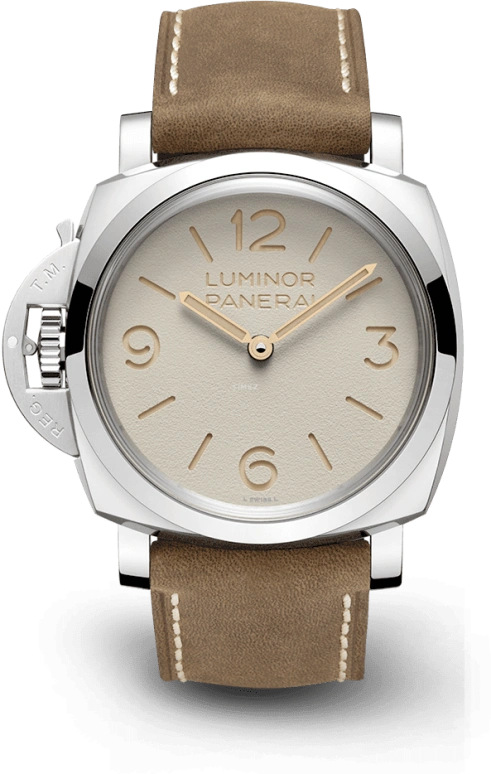 Panerai,Luminor 1950 47mm,47mm,Stainless Steel,Beige,Handwound,Day,72hours,PAM01075