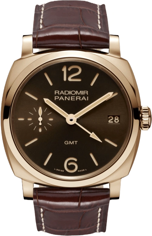 Panerai,Radiomir 1940 42mm,42mm,Red Gold,Brown,Handwound,Day,Power Reserve Indicator,Dule Time,PAM00570
