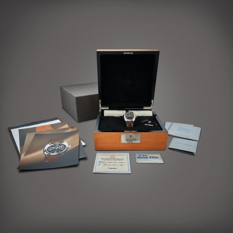 Panerai,Radiomir 43mm,43mm,White Gold,Black,Handwound,Chronograph,Monopoussoir,PAM00067
