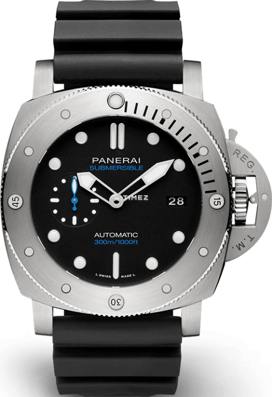Panerai,Submersible 47mm,47mm,Stainless Steel,Black,Automatic,Day,72hours,PAM02305