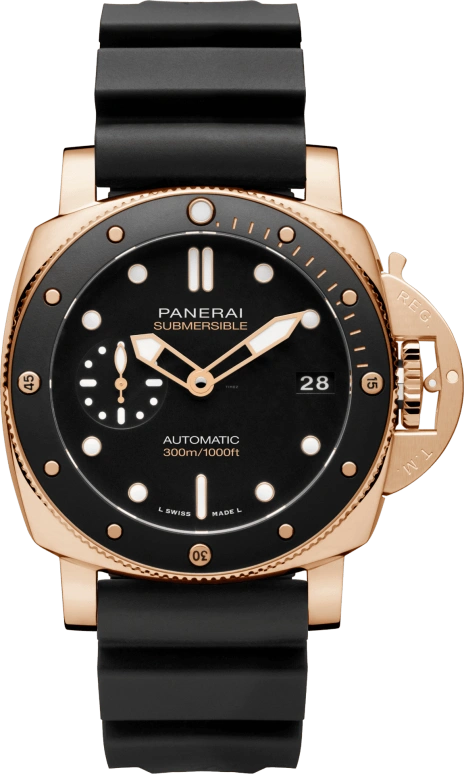 Panerai,Submersible 42mm,42mm,Titanium,Ceramic,Goldtech,Black,Automatic,Date,72hours,PAM01164