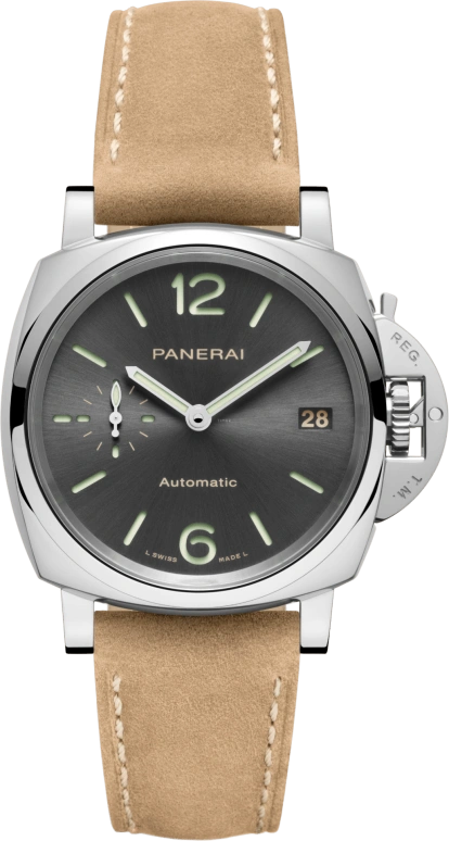 Panerai,Luminor Due 38mm,38mm,Stainless Steel,Grey,Automatic,Date,72hours,PAM00755