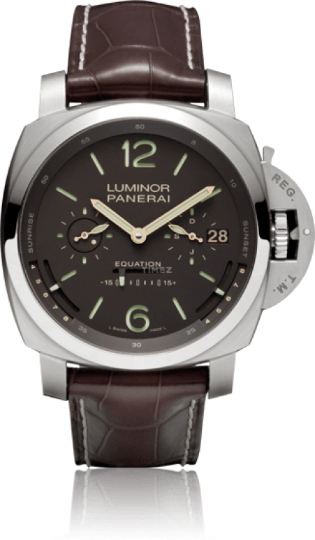 Panerai,Luminor 1950 50mm,50mm,Titanium,Brown,Handwound,Month,Date,Power Reserve Indicator,Tourbillon Escapement,96hours,In-house Caliber,PAM36500