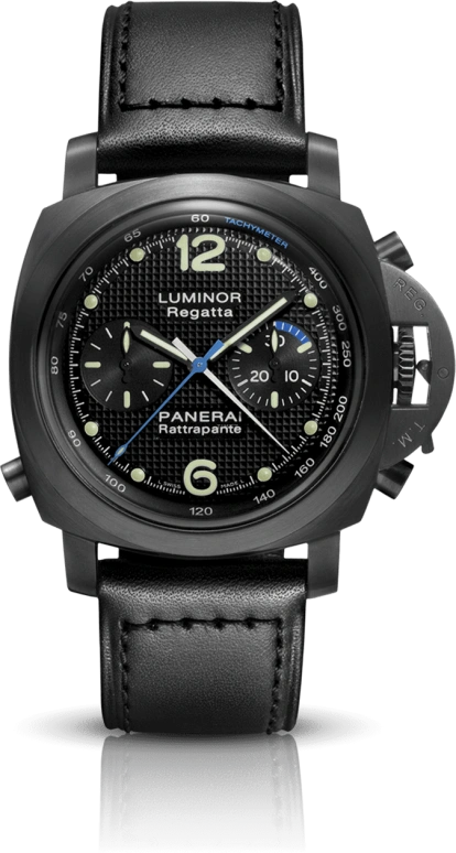 Panerai,Luminor 1950 44mm,44mm,Stainless Steel,Black,Automatic,Chronograph,Rattrapante,PAM00332