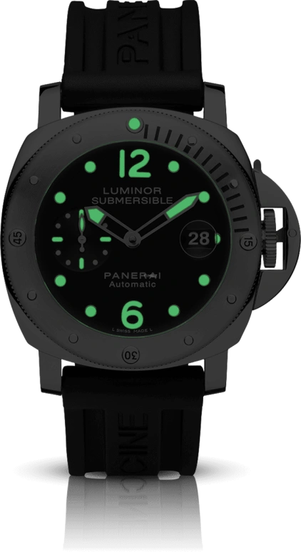 Panerai,Submersible 44mm,44mm,Stainless Steel,Black,Automatic,Date,50hours,PAM01024