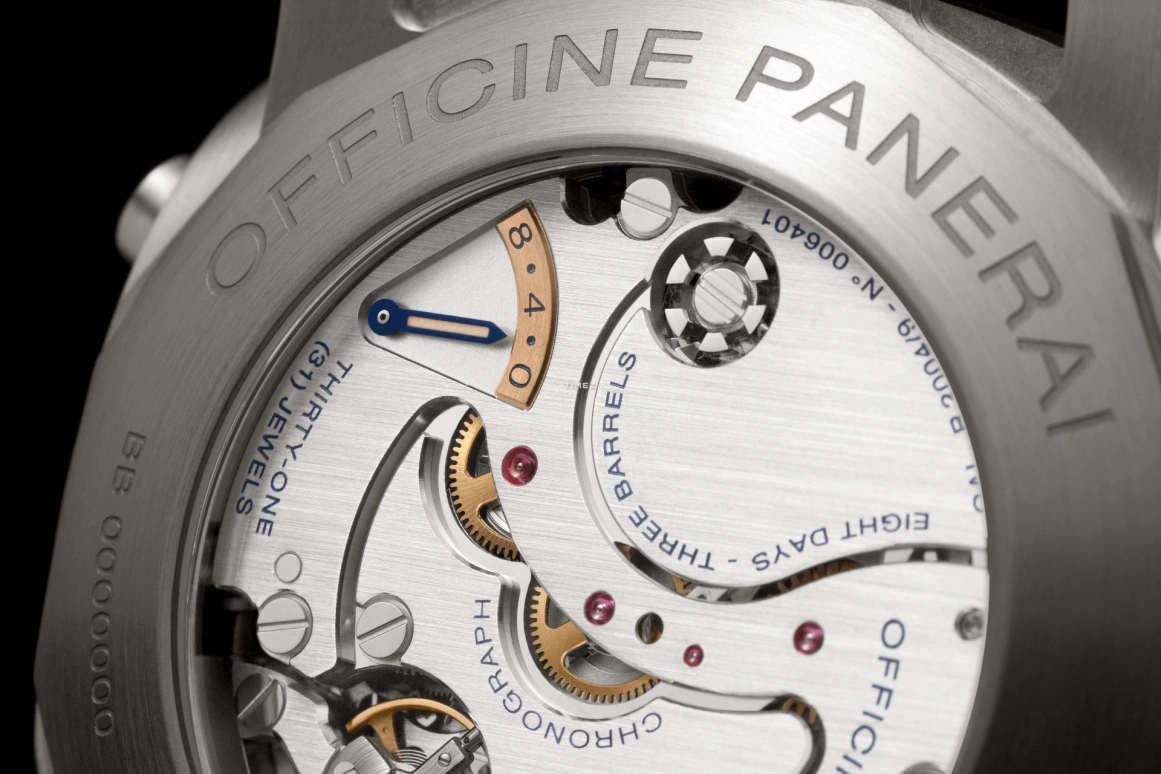 Panerai,Luminor 1950 47mm,47mm,Titanium,Brown,Handwound,Chronograph,Monopoussoir,Power Reserve Indicator,PAM00579