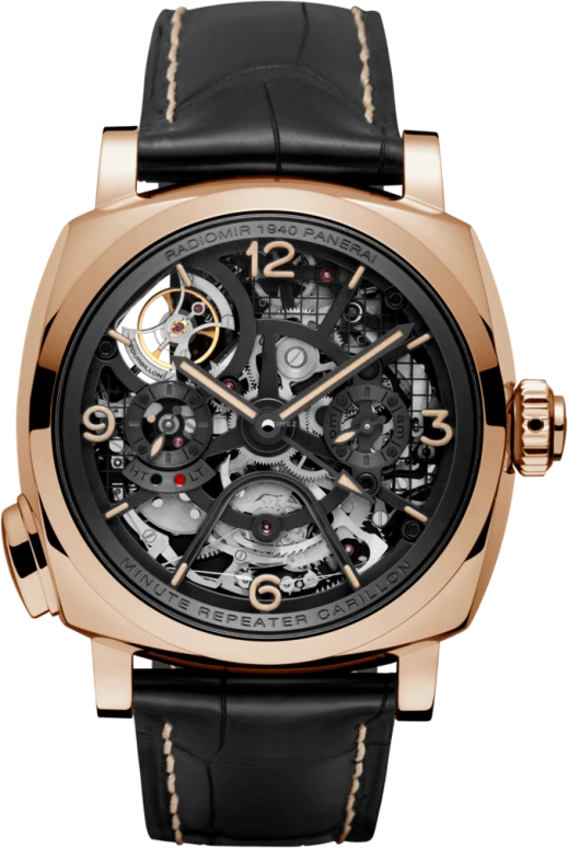 Panerai,Radiomir 1940 49mm,49mm,Red Gold,Skeleton,Handwound,Power Reserve Indicator,Tourbillon Escapement,Minute Repeater,PAM00600