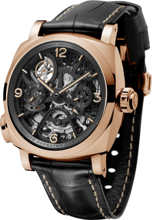 Panerai,Radiomir 1940 49mm,49mm,Red Gold,Skeleton,Handwound,Power Reserve Indicator,Tourbillon Escapement,Minute Repeater,PAM00600