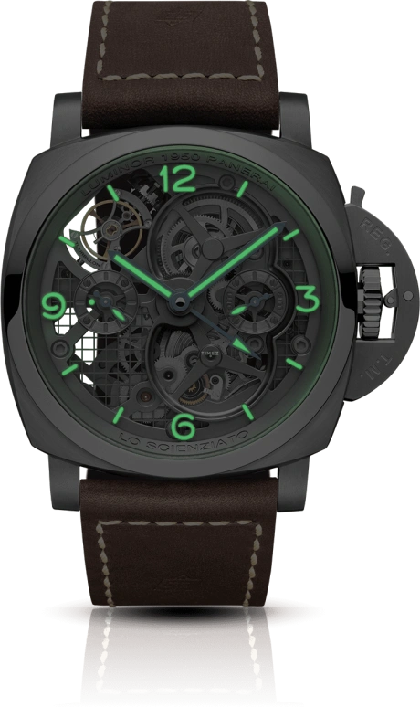Panerai,Luminor 1950 48mm,48mm,Titanium,Skeleton,Handwound,Power Reserve Indicator,Dule Time,Tourbillon,Day / Night Indication,144hours,In-house Caliber,PAM00578