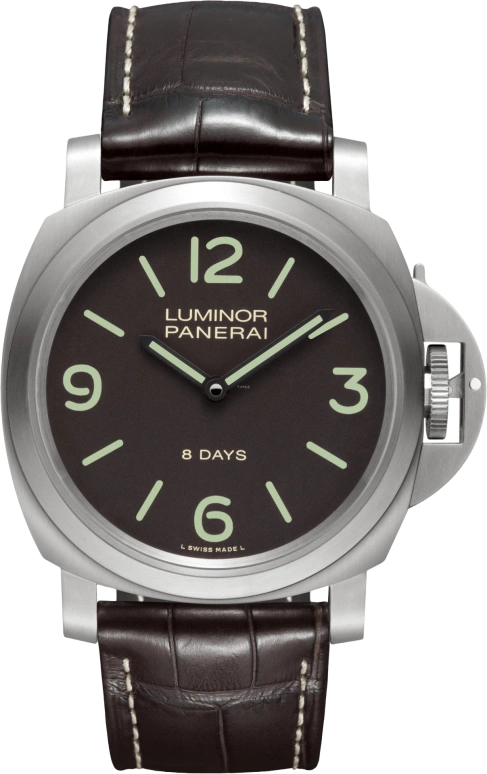 Panerai,Luminor 44mm,44mm,Titanium,Brown,Handwound,192hours,In-house Caliber,PAM00562