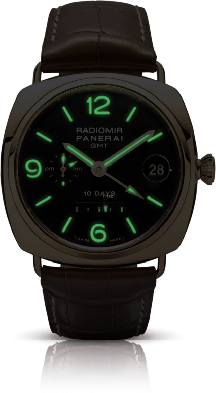 Panerai,Radiomir 46mm,46mm,Rose Gold,Black,Automatic,Day,Power Reserve Indicator,Dule Time,Day / Night Indication,240hours,In-house Caliber,PAM00273
