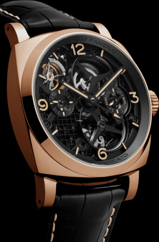 Panerai,Radiomir 1940 48mm,48mm,Red Gold,Skeleton,Handwound,Power Reserve Indicator,Dule Time,Tourbillon,Day / Night Indication,144hours,In-house Caliber,PAM00559