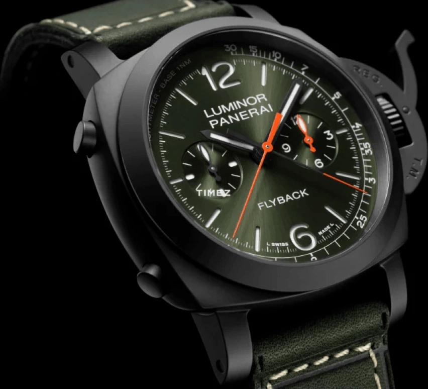 Panerai,Luminor 44mm,44mm,Ceramic,Green,Automatic,Chronograph,Flyback,Rattrapante,PAM01498
